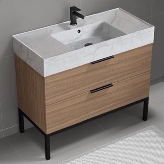 Bathroom Vanity Modern Bathroom Vanity, Walnut, 40